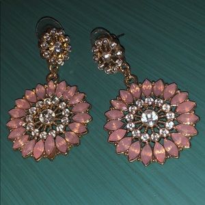 Pink Gold Flower CZ earrings